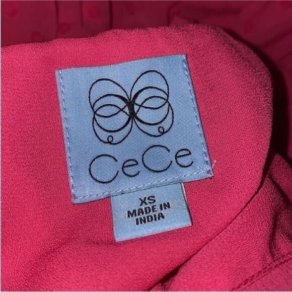 CeCe NWT Clip Dot Ruffle Long Sleeve Shift Dress in
Bright Rose XS - Picture 6 of 6